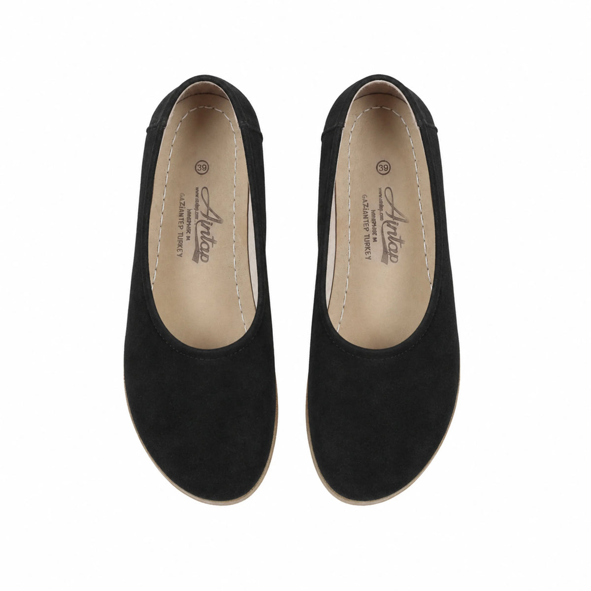 Suede Barefoot Ballet Shoes – Classic Sole — Leather Sole – Black