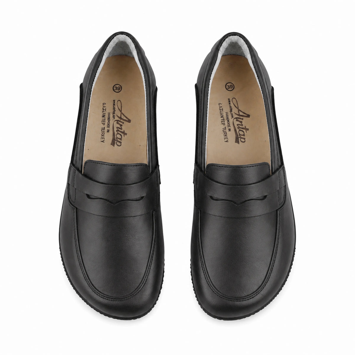 Crazy Barefoot Penny Loafer Shoes – Rubber Sole – Black