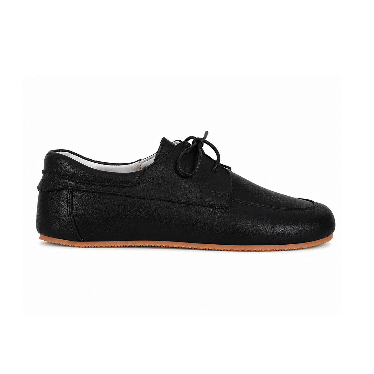 Crazy Barefoot Laces Penny Loafer Shoes – Rubber Sole – Black