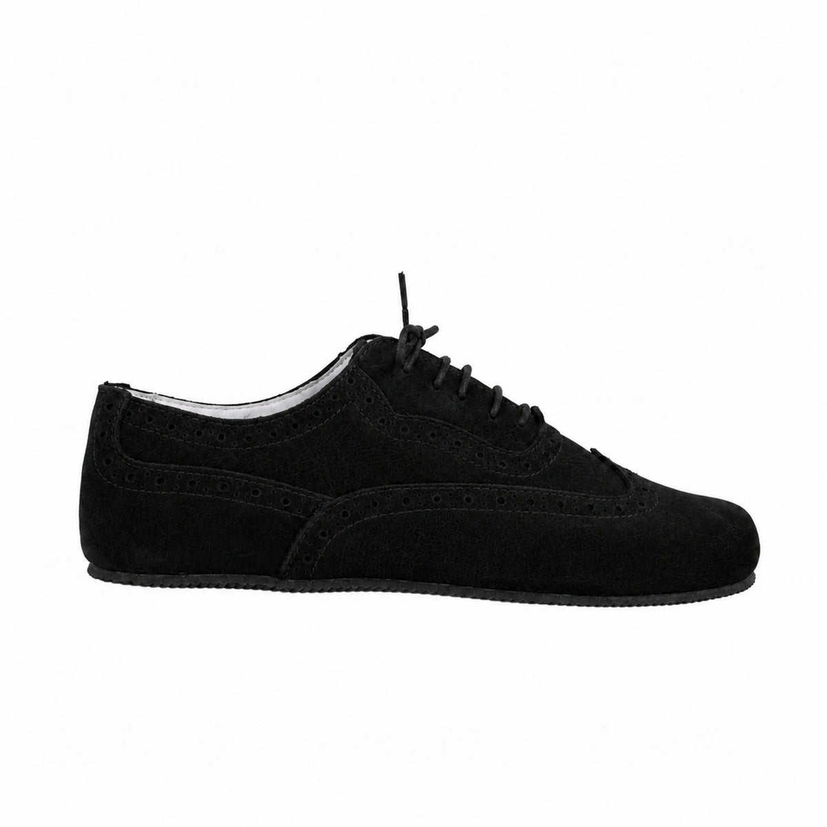 Suede Barefoot Moccasin Shoes – Rubber Sole – Black