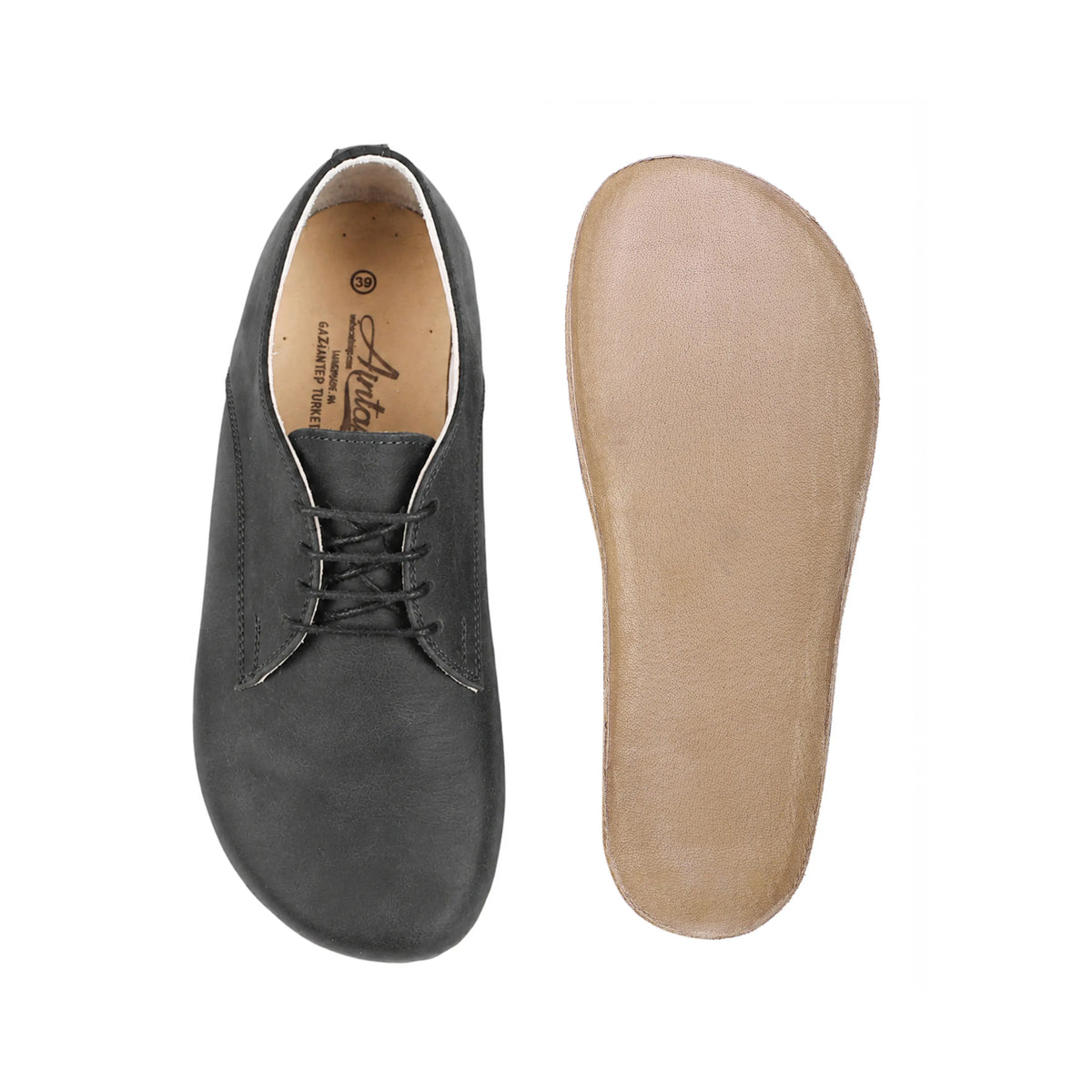 Crazy Barefoot Oxford Shoes — Leather Sole – Black