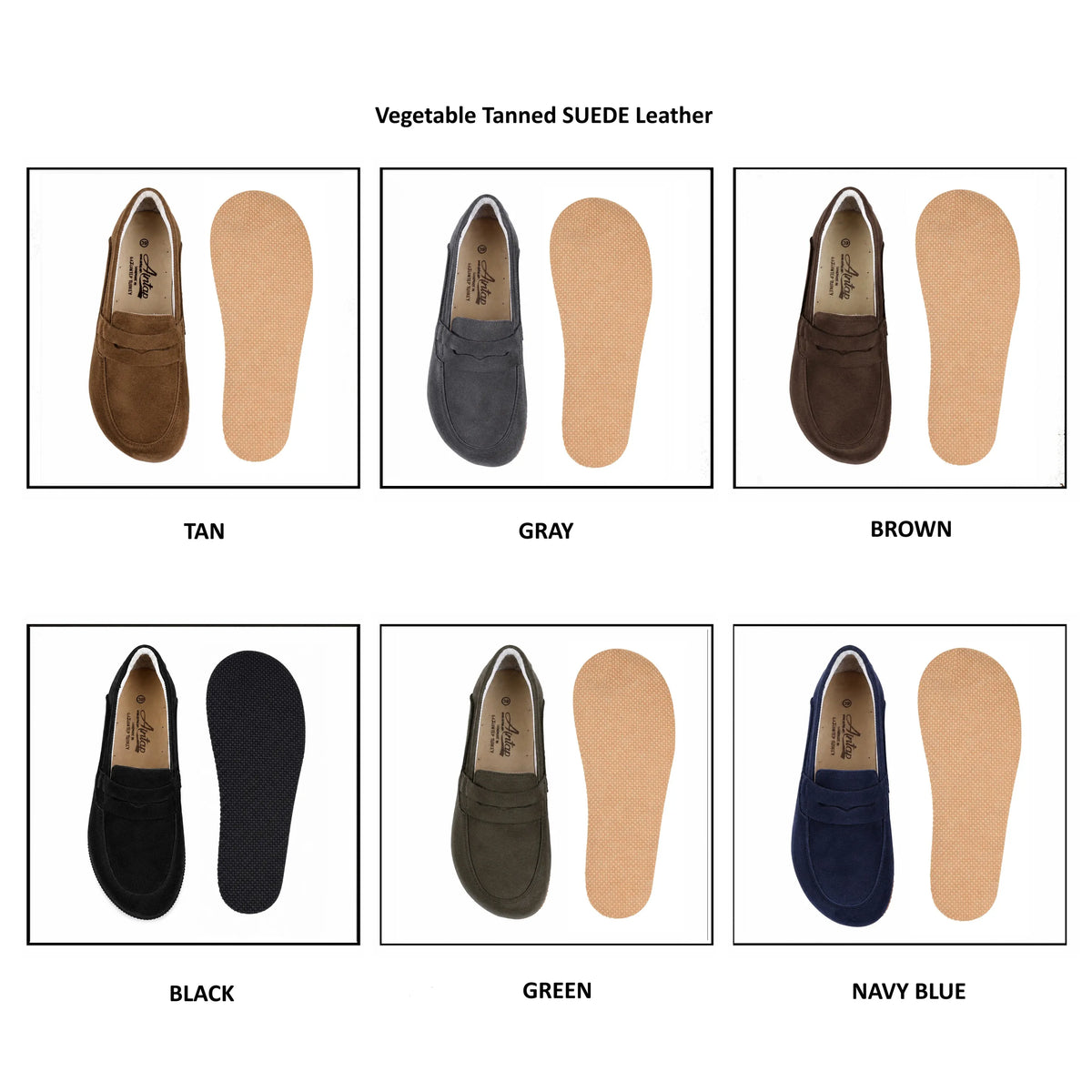 Suede Barefoot Penny Loafer Shoes – Rubber Sole – Green