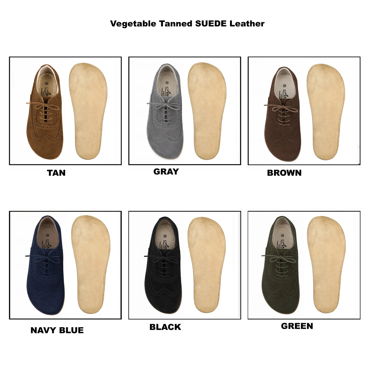 Suede Barefoot Moccasin Shoes – Classic Sole — Leather Sole – Navy Blue