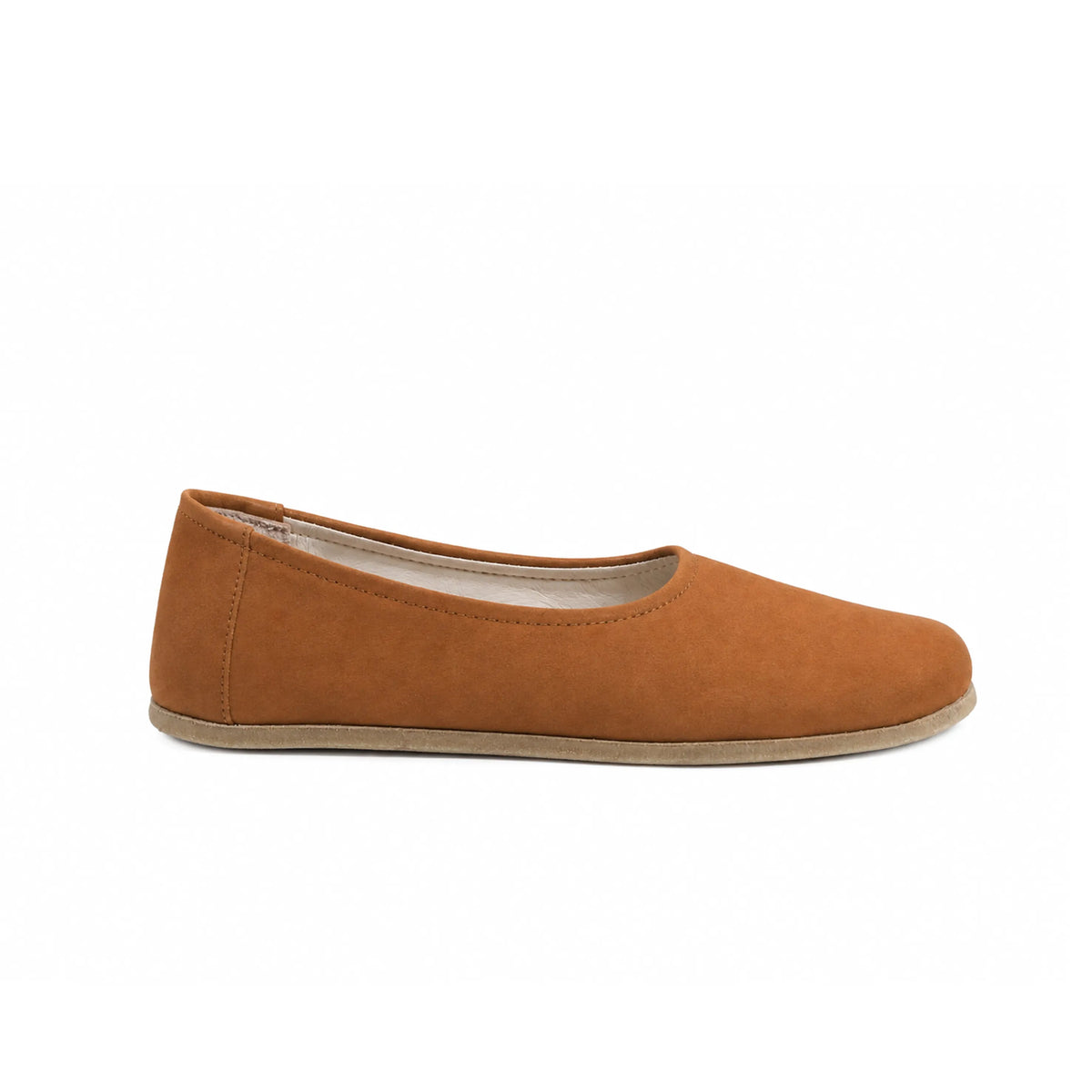 Nubuck Barefoot Ballet Shoes – Classic Sole — Leather Sole – Tan