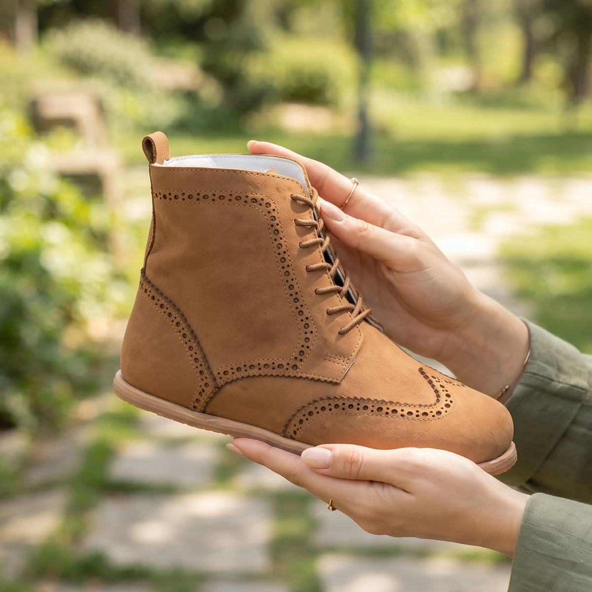 Nubuck Barefoot Moccasin Boots Shoes – Eva Outsole – Tan