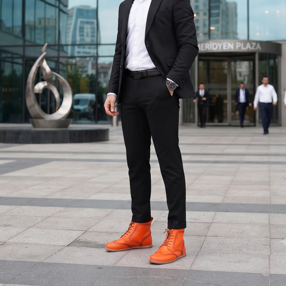 Smooth Barefoot Moccasin Boots Shoes – Eva Outsole – Orange