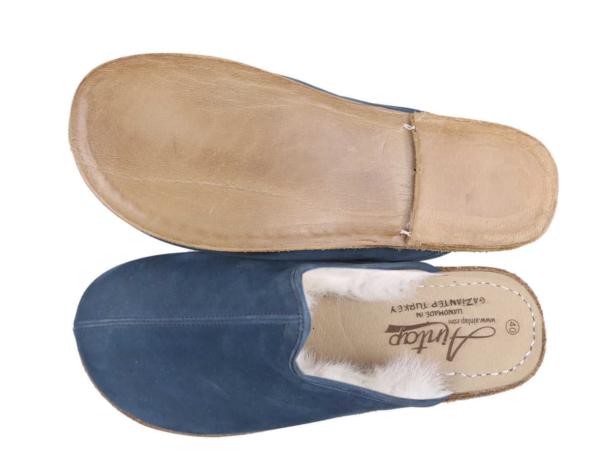 Nubuck Barefoot Shearling Sandals Shoes – Classic Sole — Leather Sole – Jeans