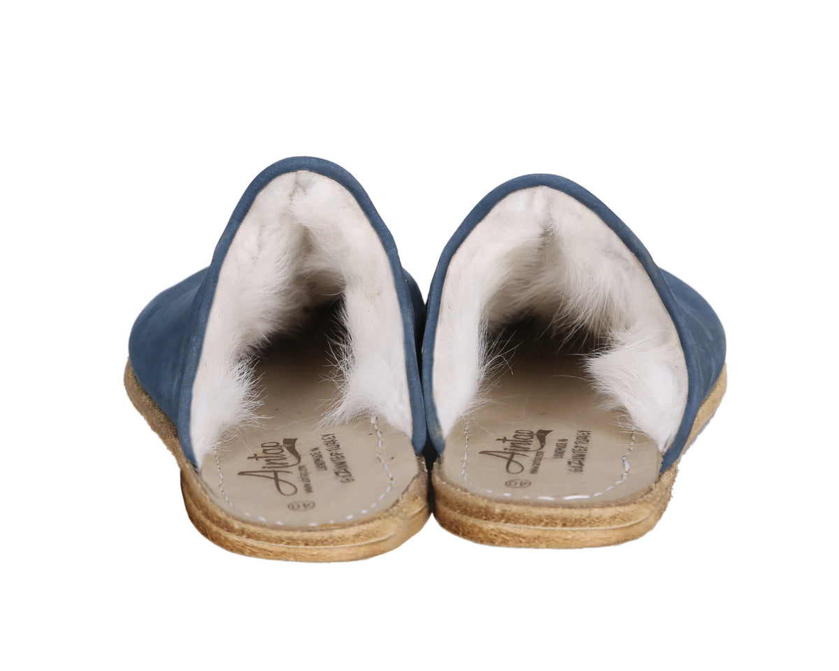 Nubuck Barefoot Shearling Sandals Shoes – Classic Sole — Leather Sole – Jeans