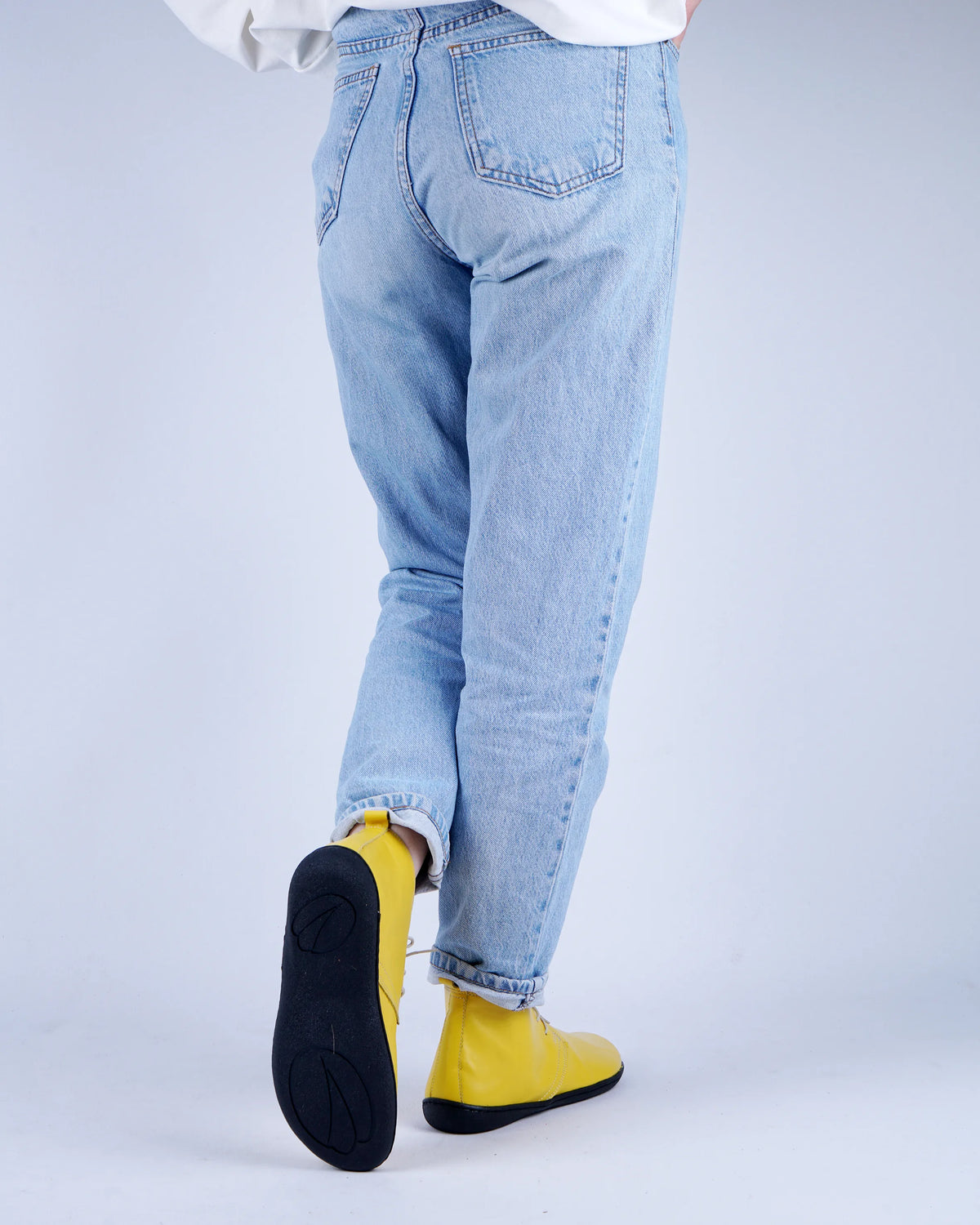 Smooth Barefoot Bootie Laces Shoes – 6 mm Rubber Sole – Yellow
