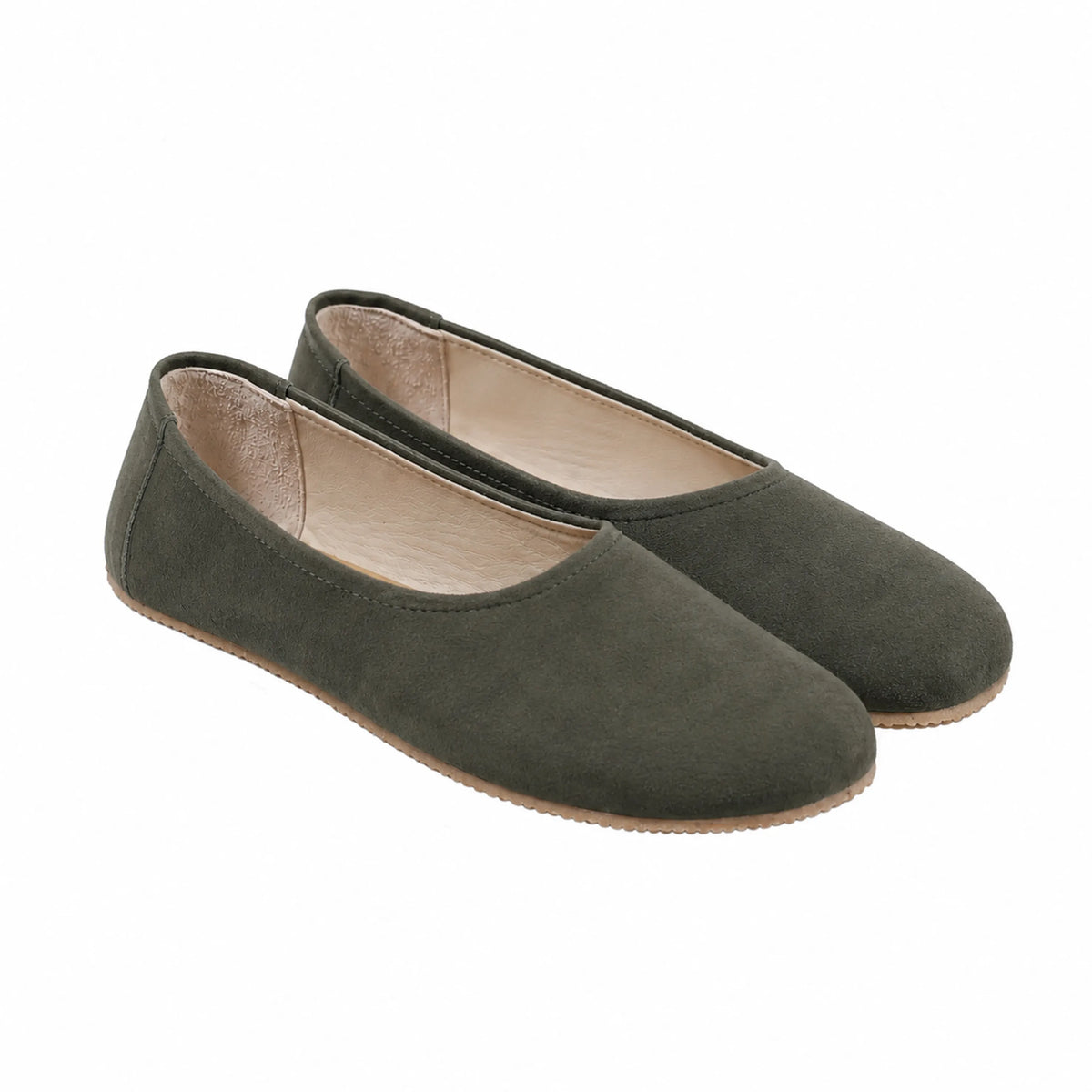 Suede Barefoot Ballet Shoes – Rubber Sole – Green