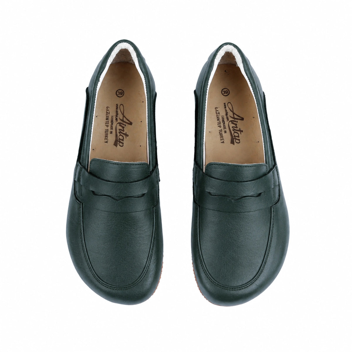 Smooth Barefoot Penny Loafer Shoes – Rubber Sole – Green