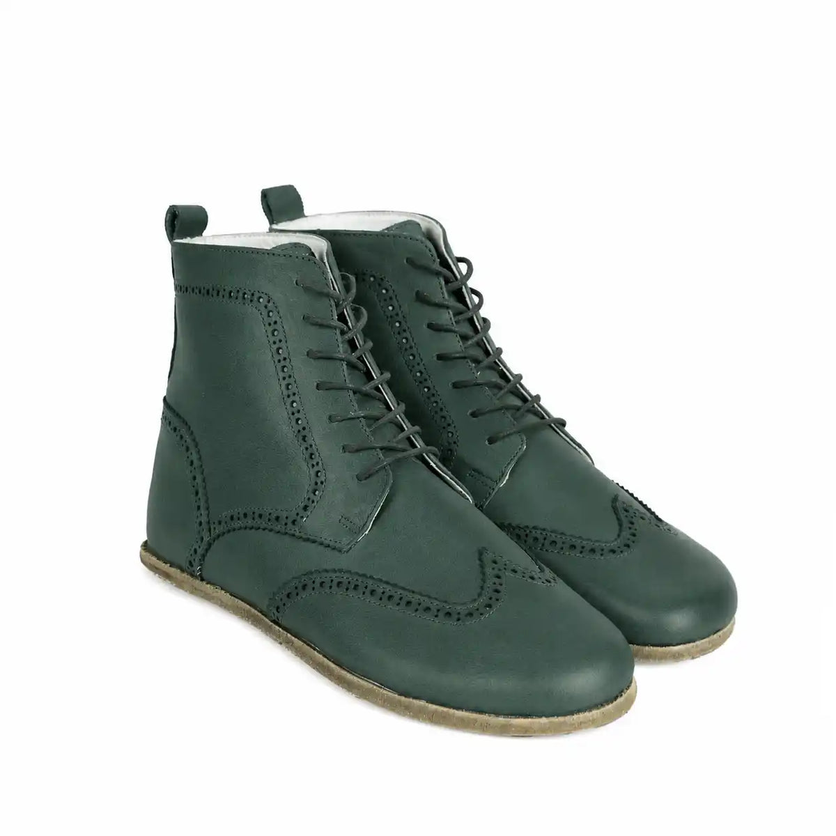 Smooth Barefoot Moccasin Boots Shoes – Classic Sole — Leather Sole – Green