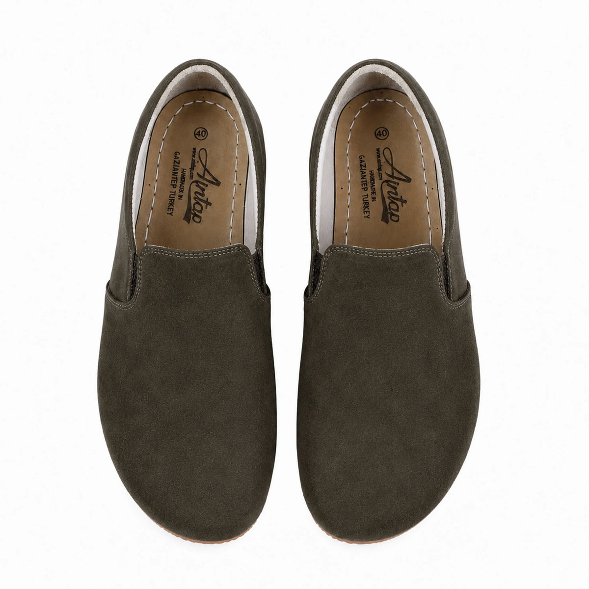 Suede Barefoot Slip-On Shoes – Rubber Sole – Green