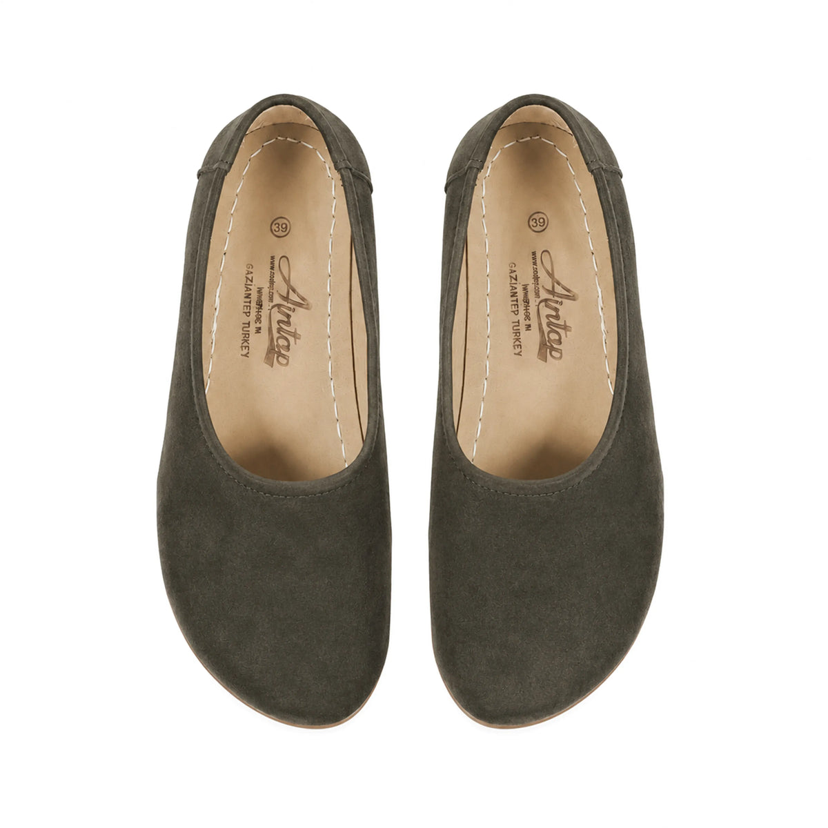 Suede Barefoot Ballet Shoes – Rubber Sole – Green