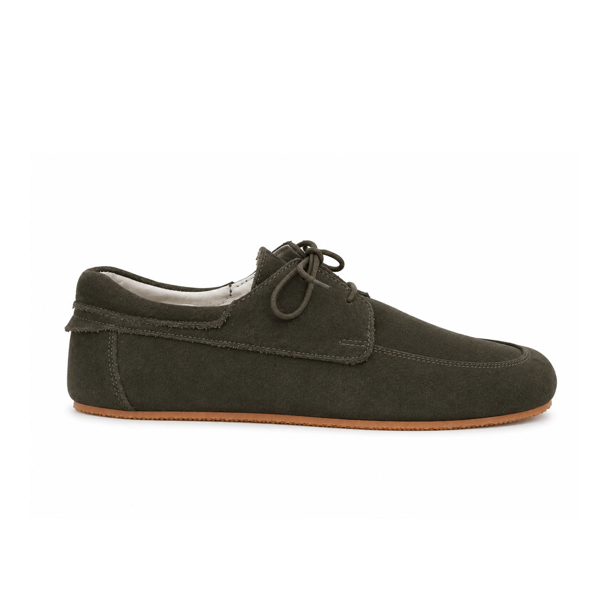Suede Barefoot Laces Penny Loafer Shoes – Rubber Sole – Green