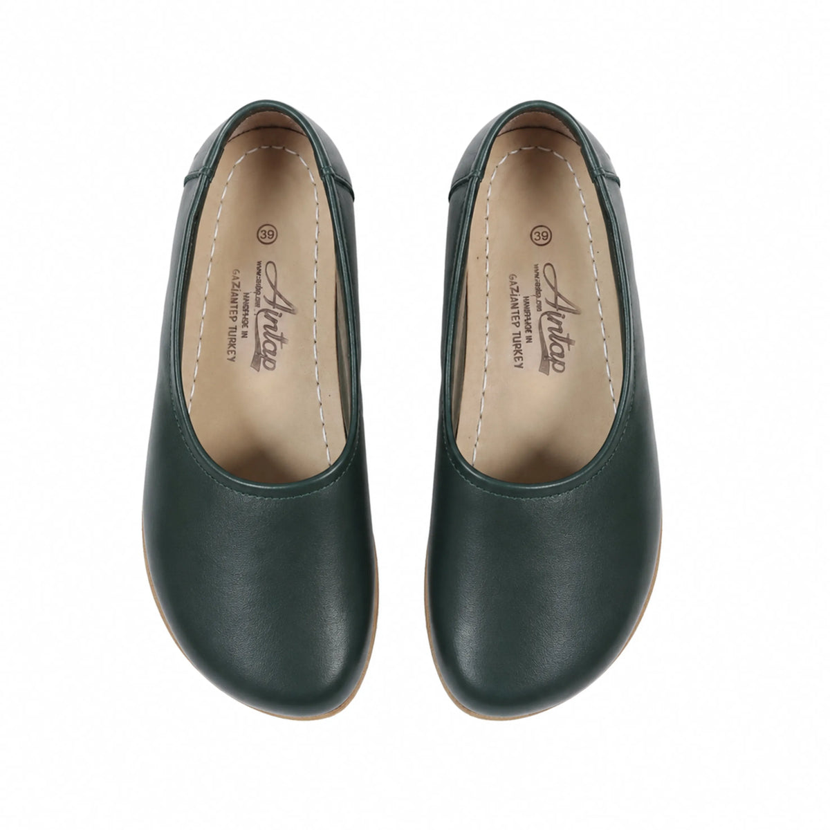 Smooth Barefoot Ballet Shoes – Classic Sole — Leather Sole – Green