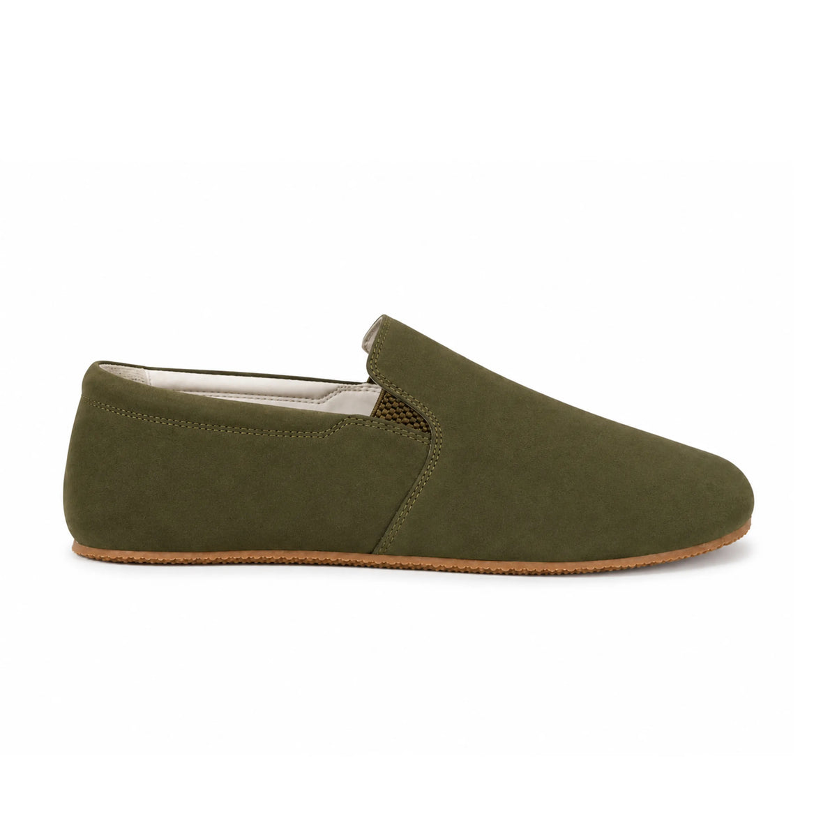 Nubuck Barefoot Slip-On Shoes – Rubber Sole – Green