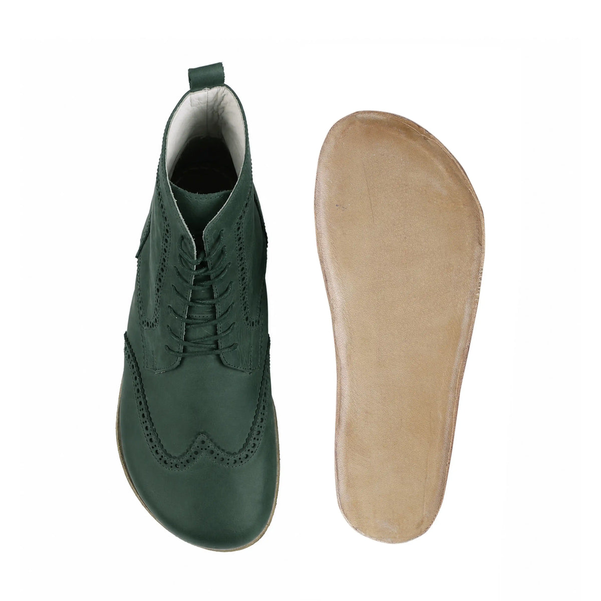 Smooth Barefoot Moccasin Boots Shoes – Classic Sole — Leather Sole – Green