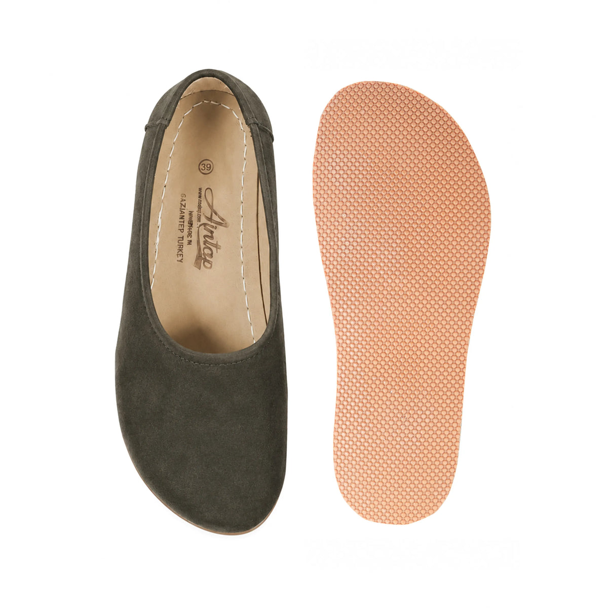 Suede Barefoot Ballet Shoes – Rubber Sole – Green