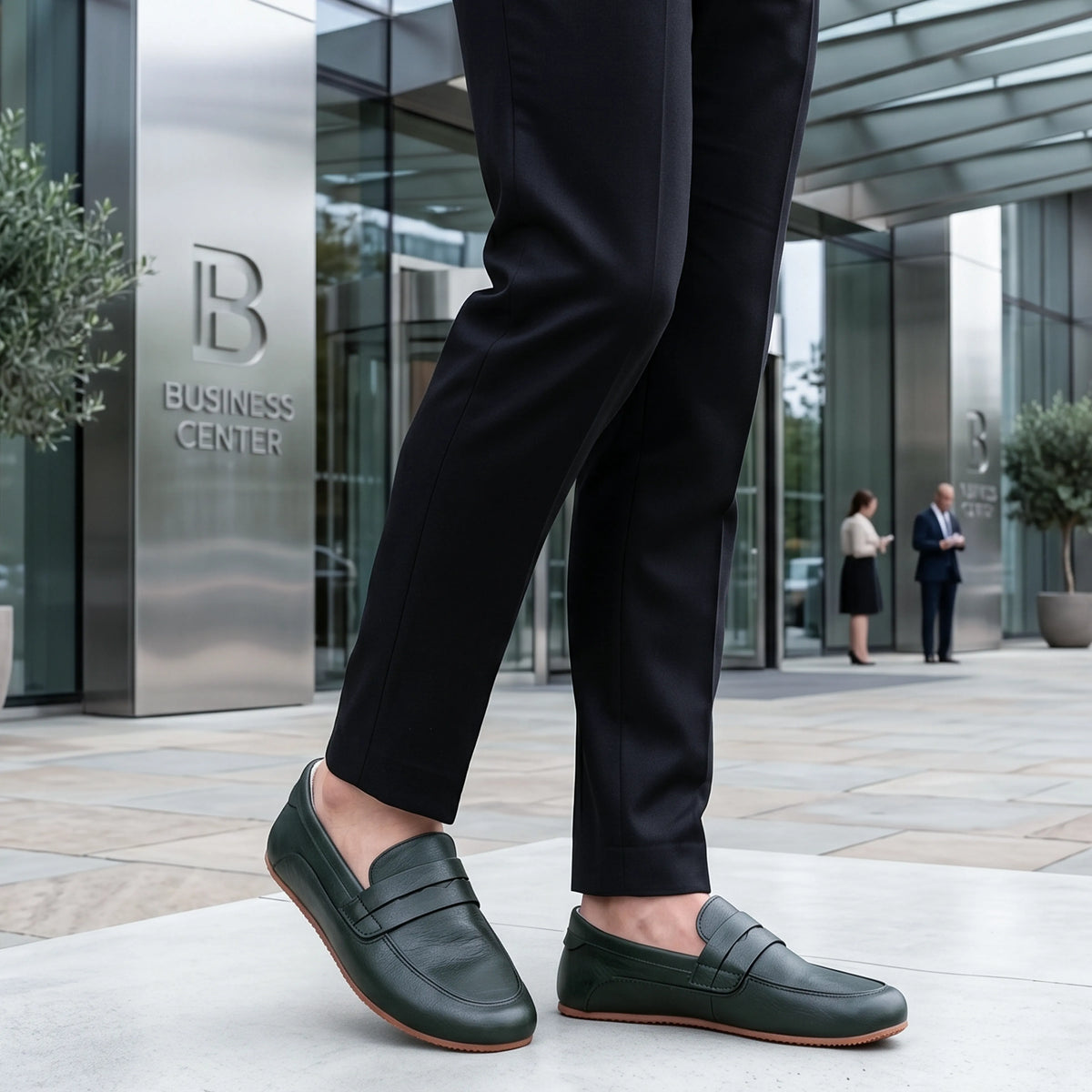 Smooth Barefoot Penny Loafer Shoes – Rubber Sole – Green
