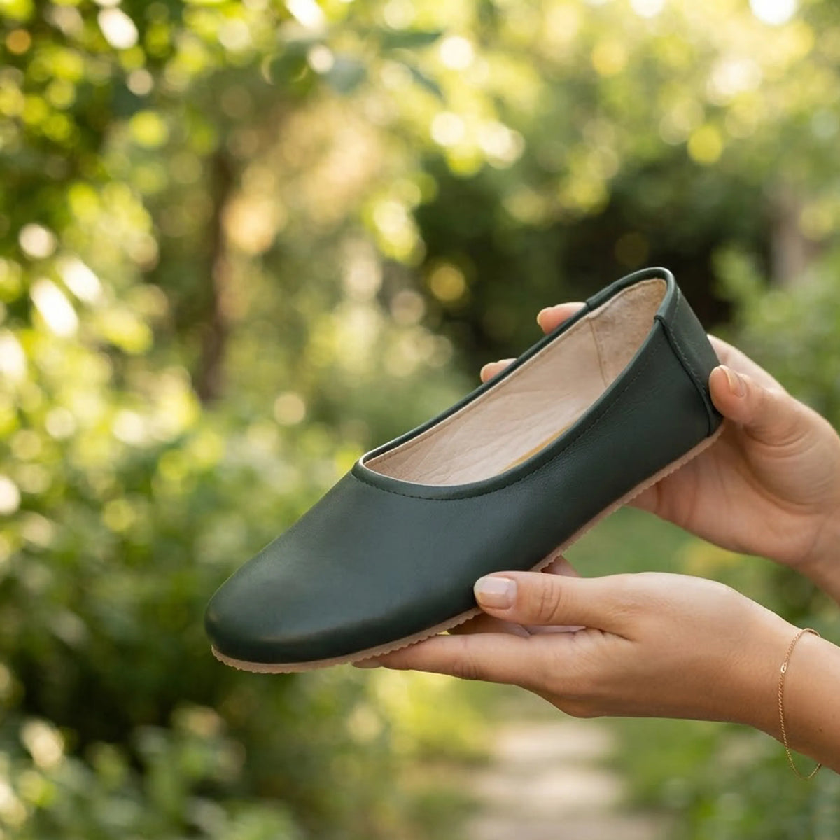 Smooth Barefoot Ballet Shoes – Rubber Sole – Green