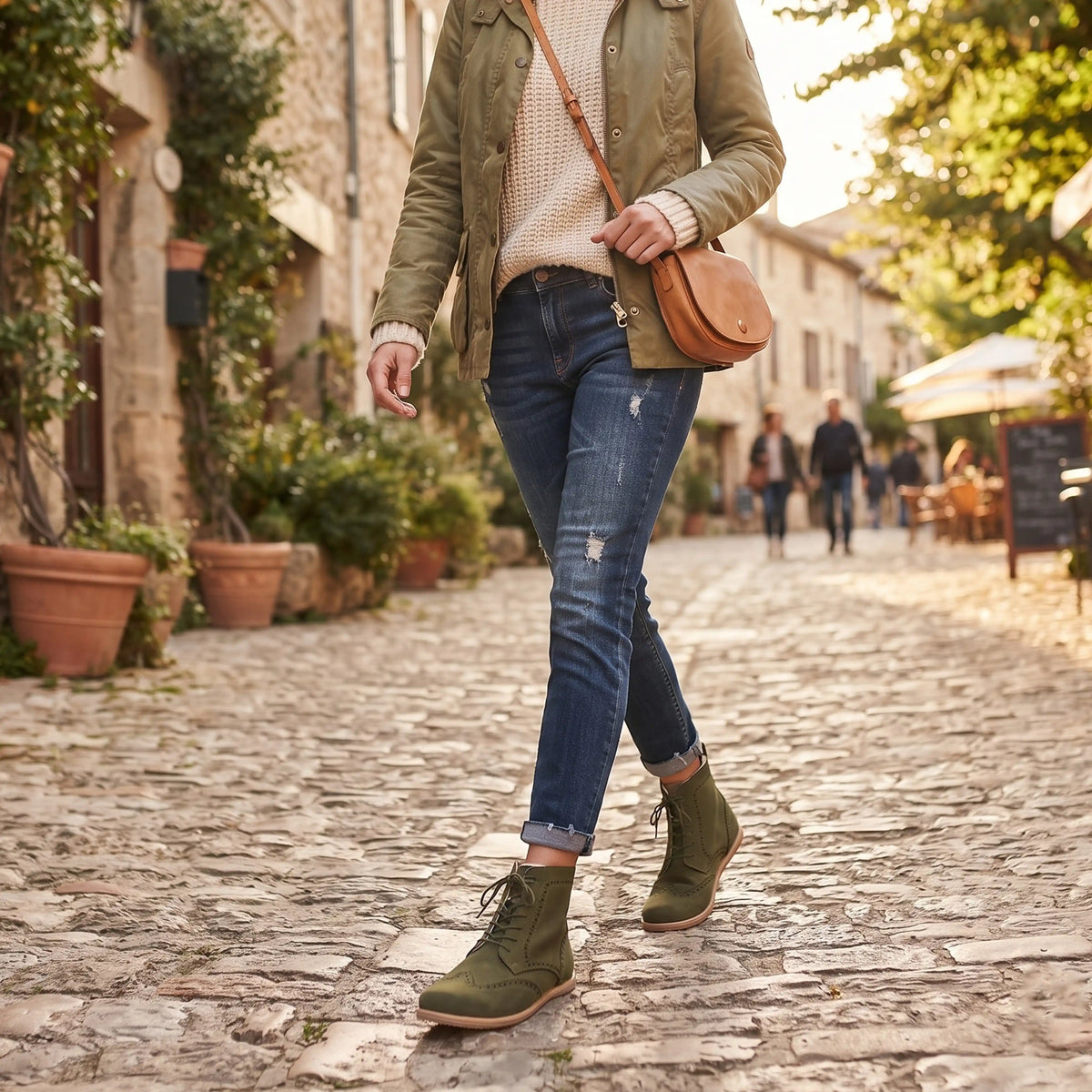 Nubuck Barefoot Moccasin Boots Shoes – Eva Outsole – Green