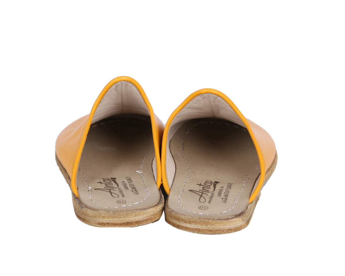 Smooth Barefoot Regular Sandals Shoes – Classic Sole — Leather Sole – Mustard