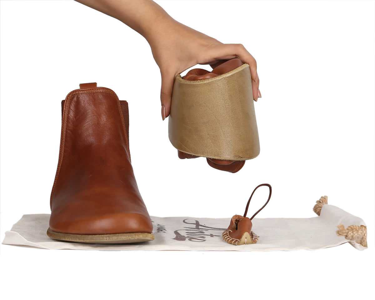 Smooth Barefoot Chelsea Boots Shoes – Classic Sole — Leather Sole – Brown