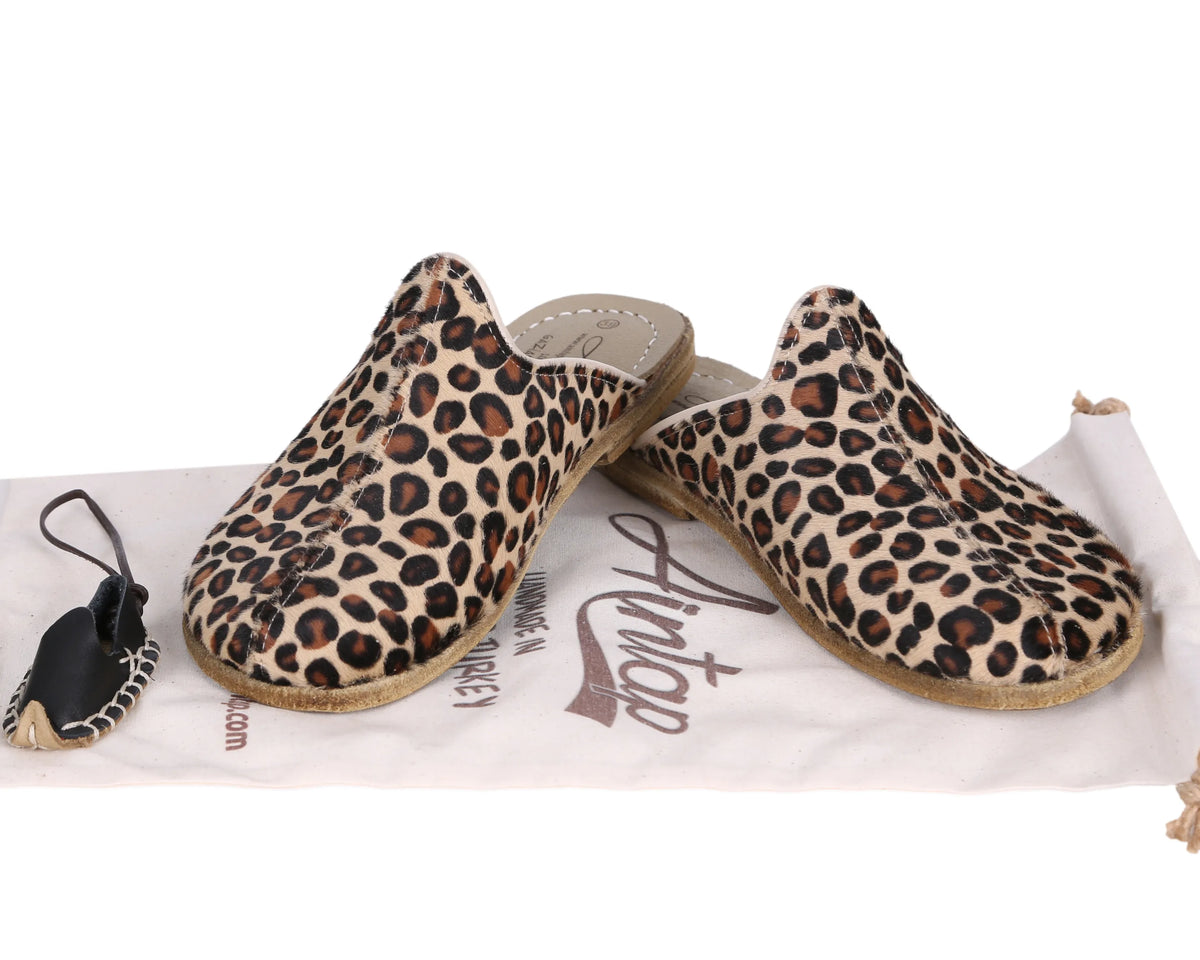 Hair Barefoot Regular Sandals Shoes – Classic Sole — Leather Sole – Leopard