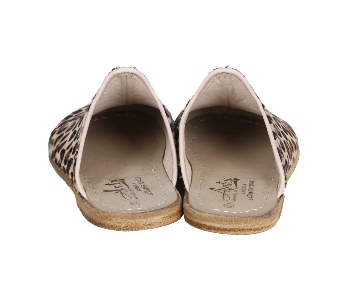 Hair Barefoot Regular Sandals Shoes – Classic Sole — Leather Sole – Leopard