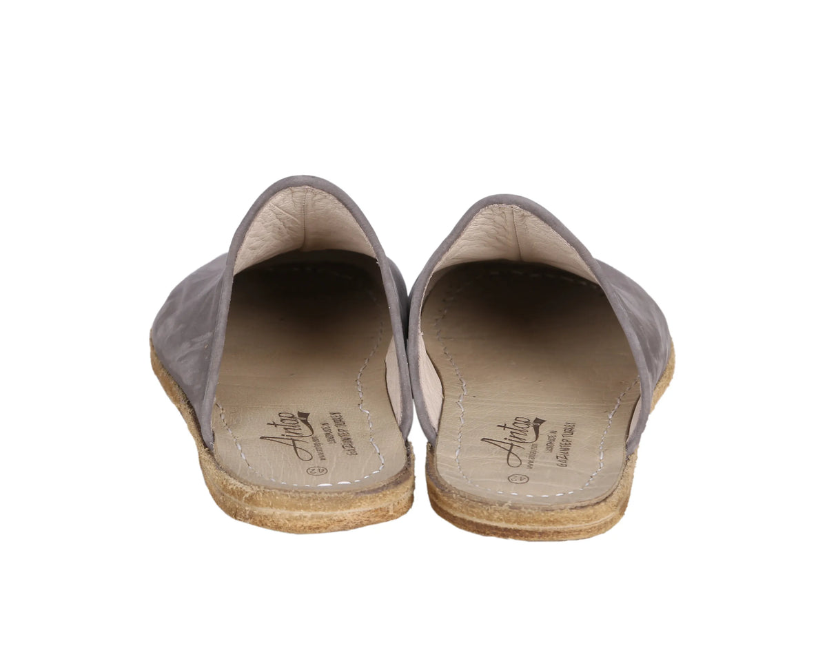 Nubuck Barefoot Regular Sandals Shoes – Classic Sole — Leather Sole – Gray