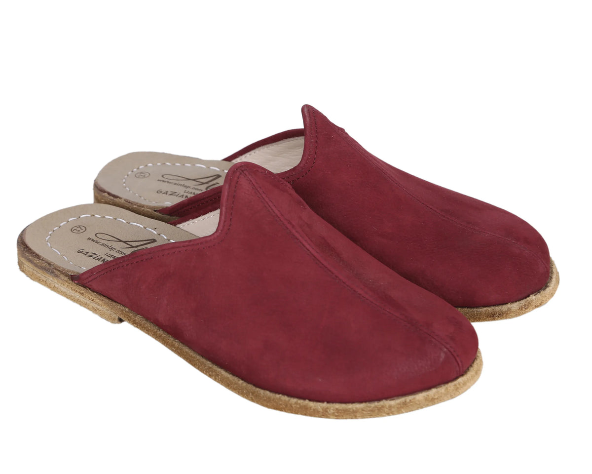 Nubuck Barefoot Regular Sandals Shoes – Classic Sole — Leather Sole – Clared Red