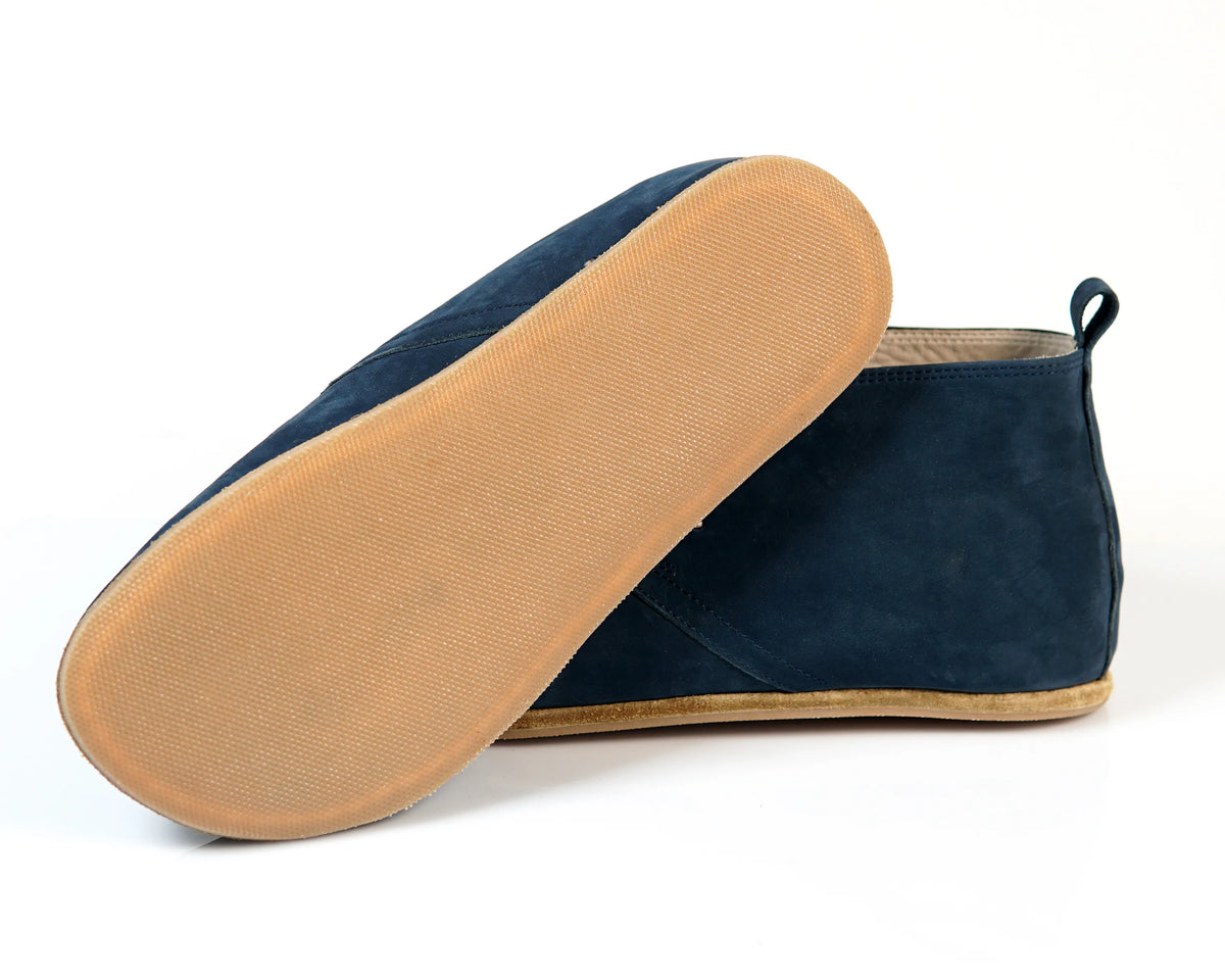 Nubuck Barefoot Bootie Laces Shoes – Classic Sole — Leather Sole – Jeans