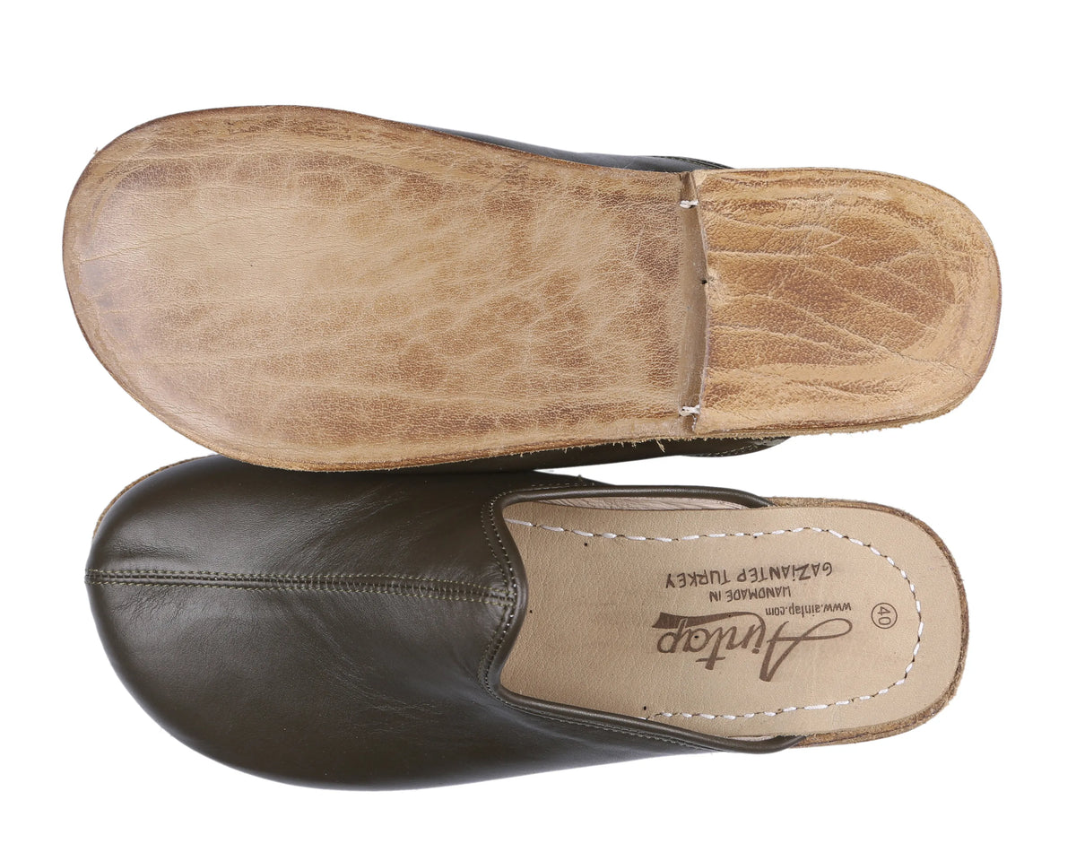 Smooth Barefoot Regular Sandals Shoes – Classic Sole — Leather Sole – Green