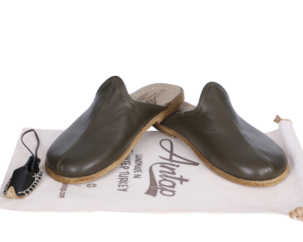 Smooth Barefoot Regular Sandals Shoes – Classic Sole — Leather Sole – Green