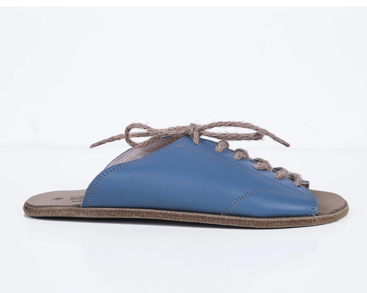 Smooth Barefoot Laces Sandals Shoes – Classic Sole — Leather Sole – Turquoise