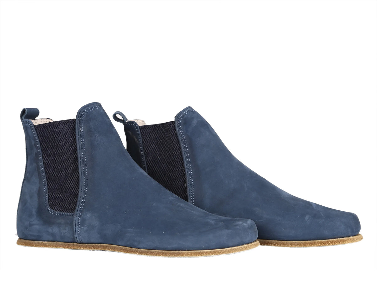 Nubuck Barefoot Chelsea Boots Shoes – Classic Sole — Leather Sole – Jeans