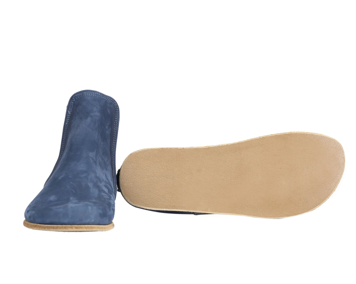 Nubuck Barefoot Chelsea Boots Shoes – Classic Sole — Leather Sole – Jeans