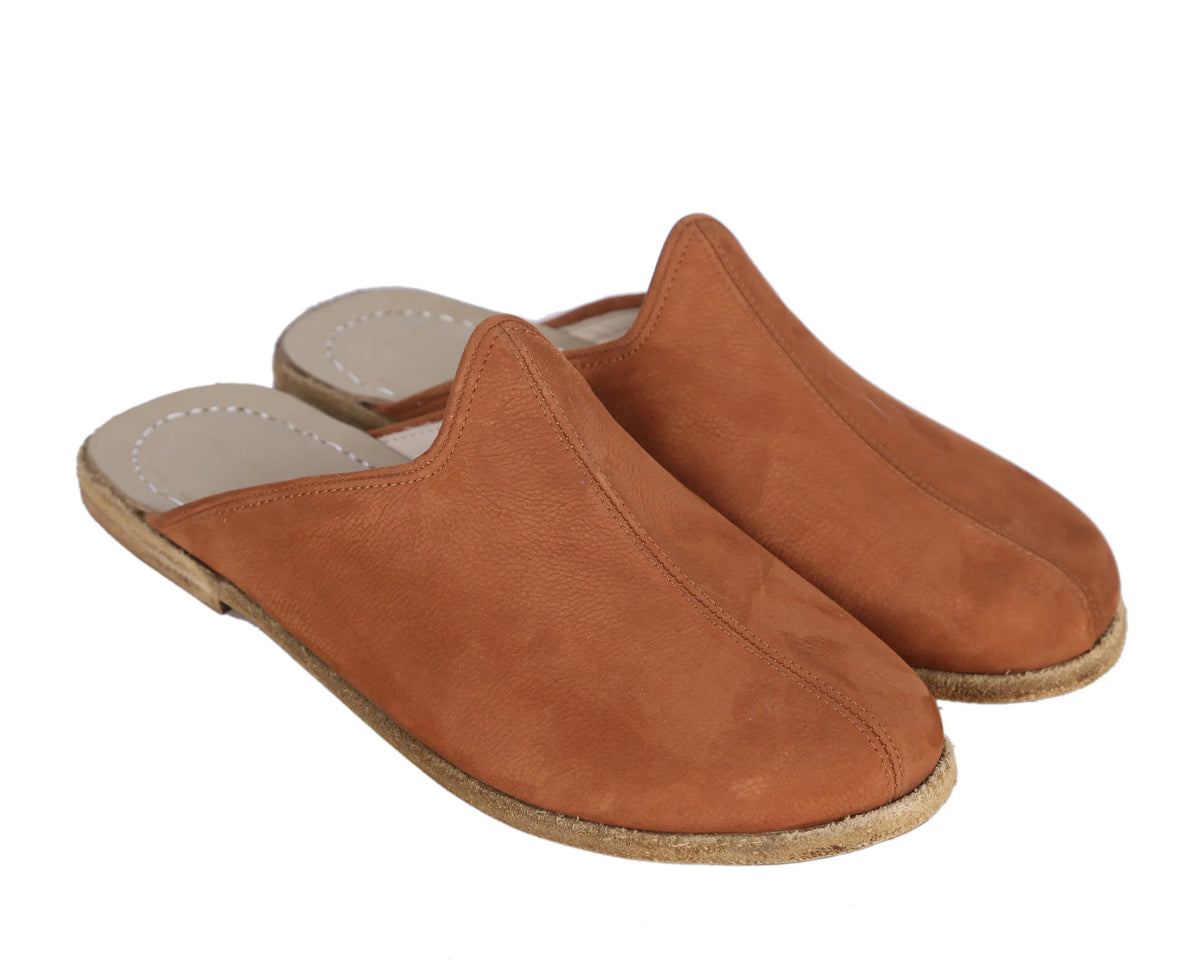 Nubuck Barefoot Regular Sandals Shoes – Classic Sole — Leather Sole – Tan