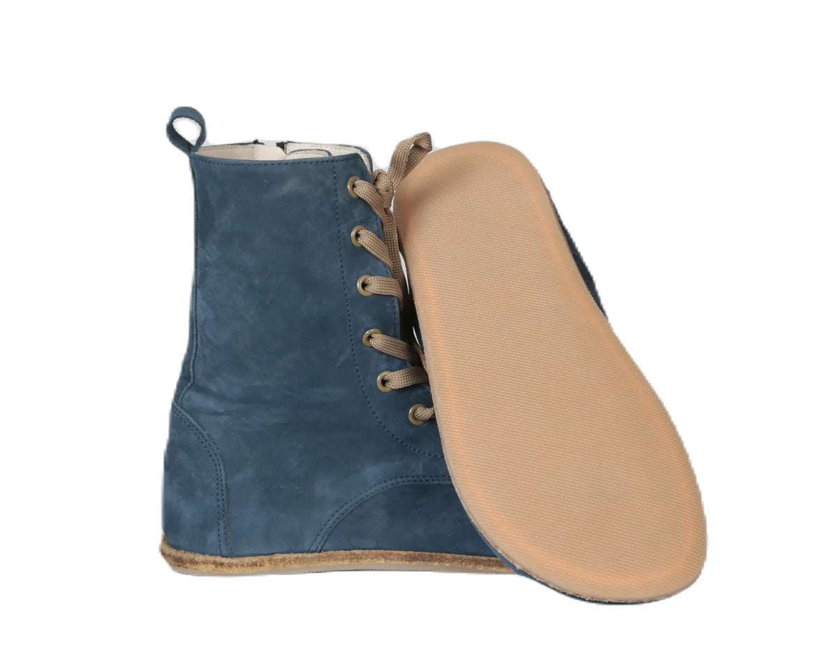Nubuck Barefoot Long Boots Shoes – Classic Sole — Leather Sole – Jeans