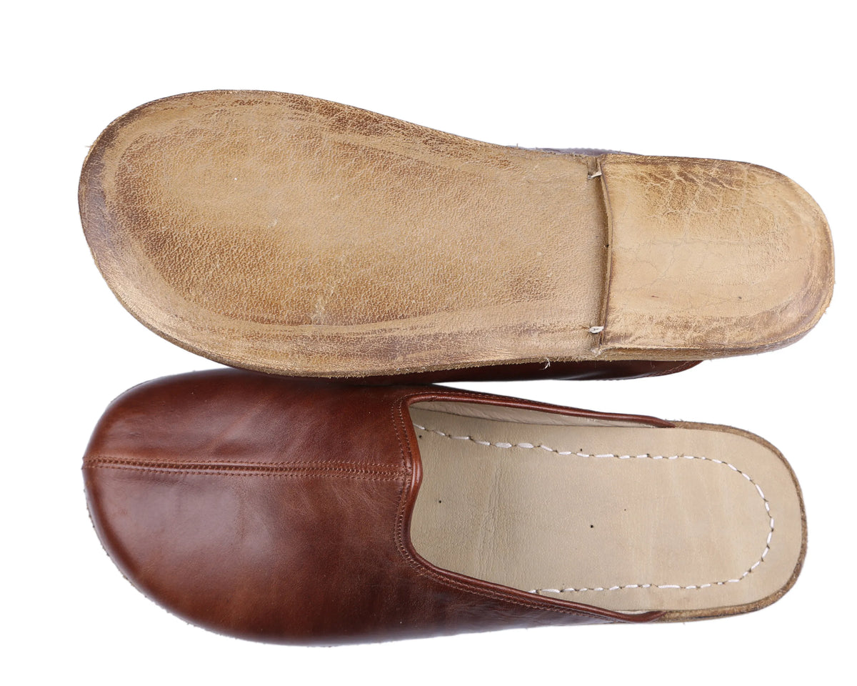 Smooth Barefoot Regular Sandals Shoes – Classic Sole — Leather Sole – Dark Brown