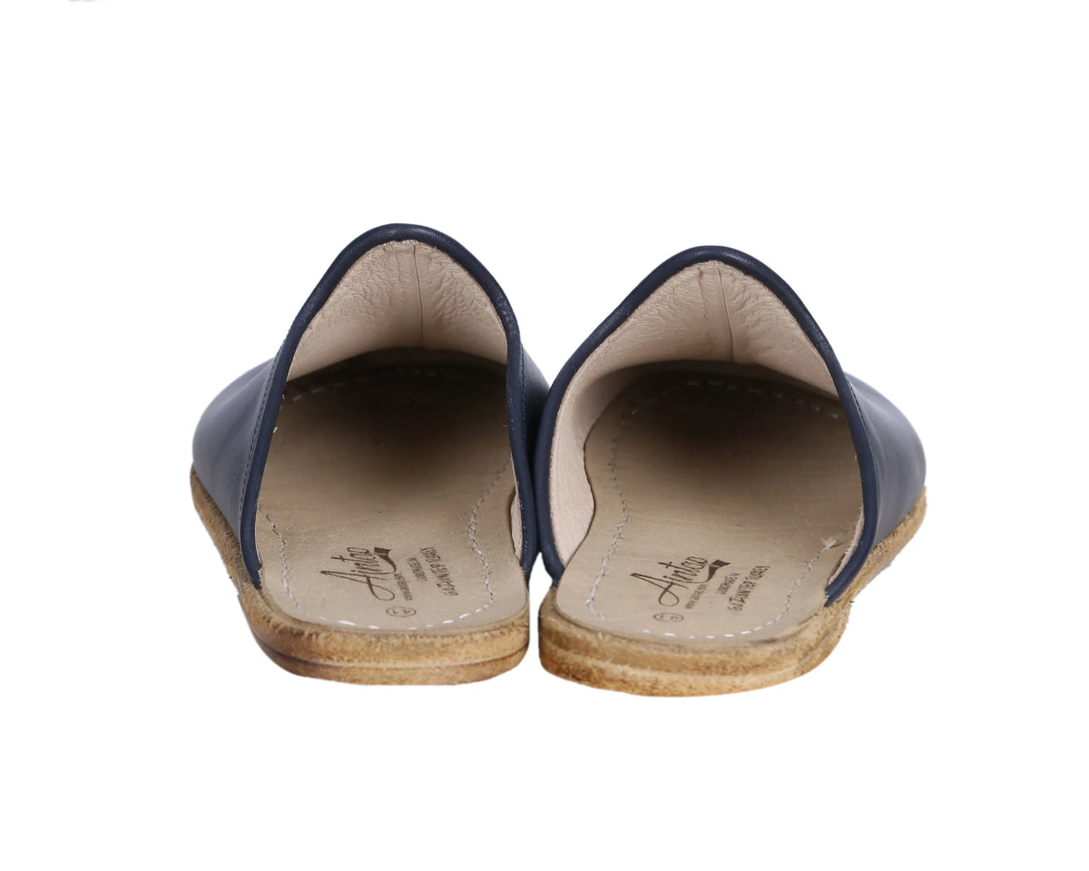 Smooth Barefoot Regular Sandals Shoes – Classic Sole — Leather Sole – Navy Blue