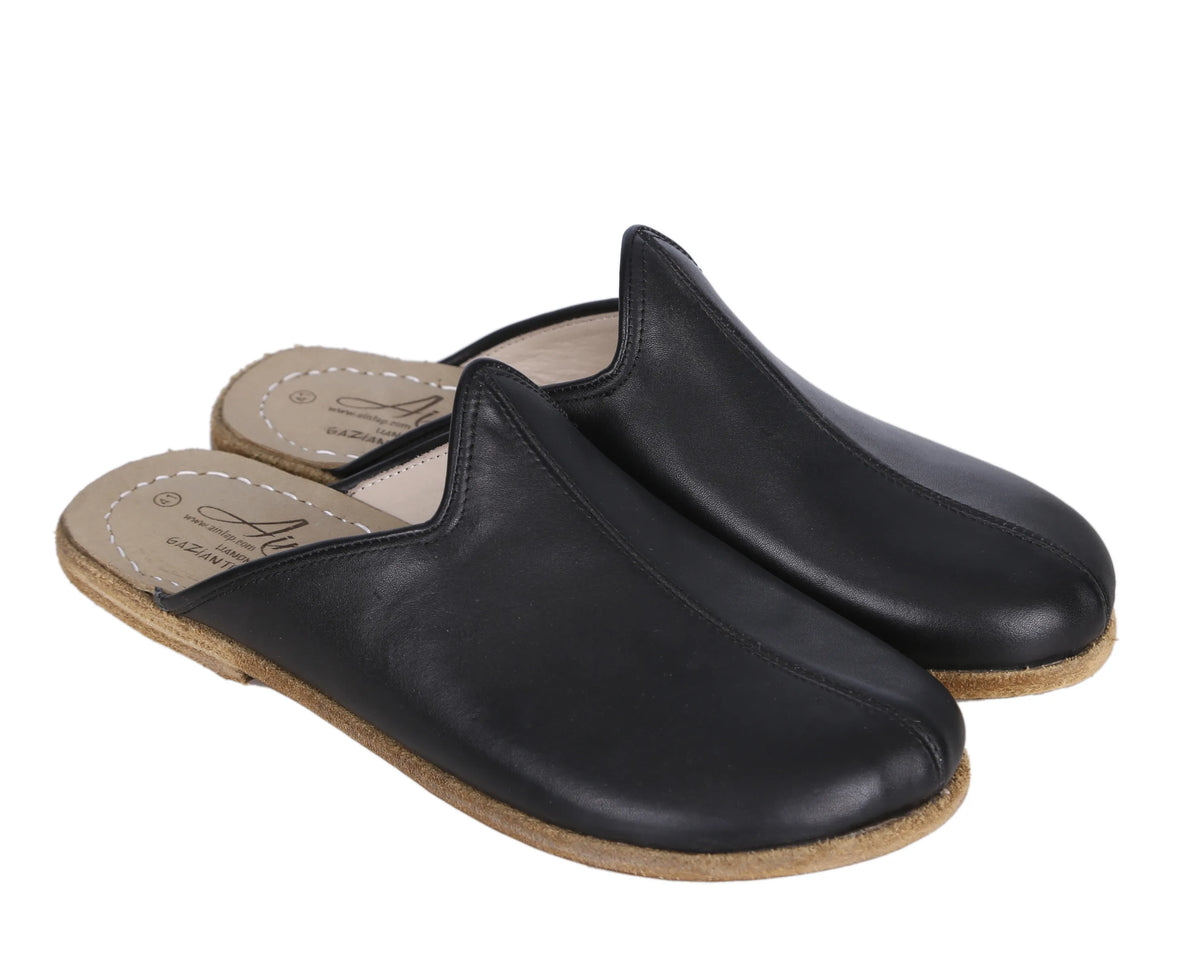 Smooth Barefoot Regular Sandals Shoes – Classic Sole — Leather Sole – Black