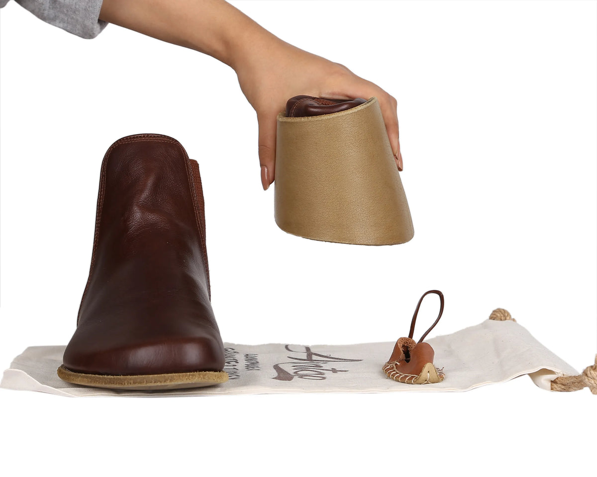 Smooth Barefoot Chelsea Boots Shoes – Classic Sole — Leather Sole – Dark Brown
