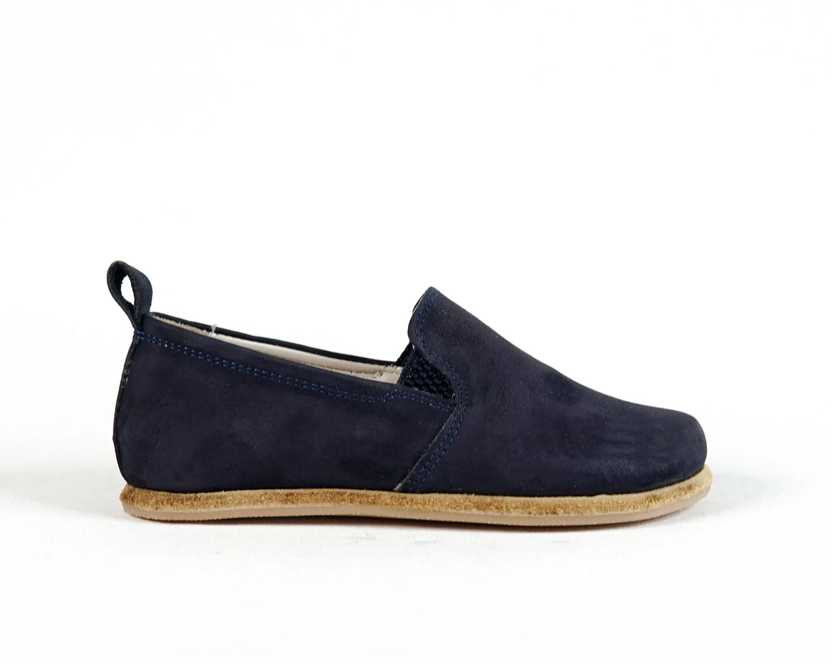 Nubuck Barefoot Ballet Shoes – Classic Sole — Leather Sole – Navy Blue
