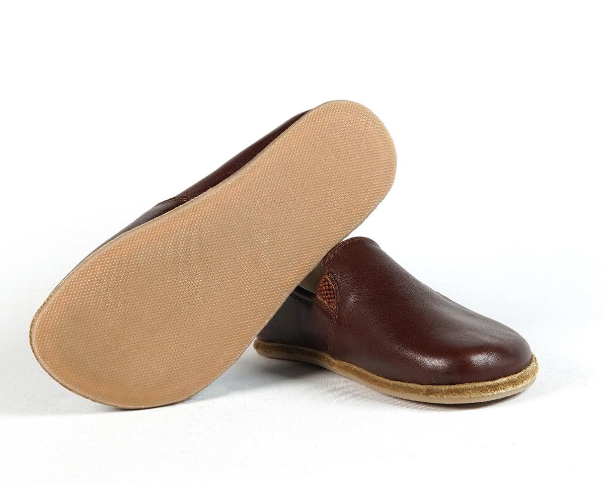 Smooth Barefoot Ballet Shoes – Classic Sole — Leather Sole – Dark Brown
