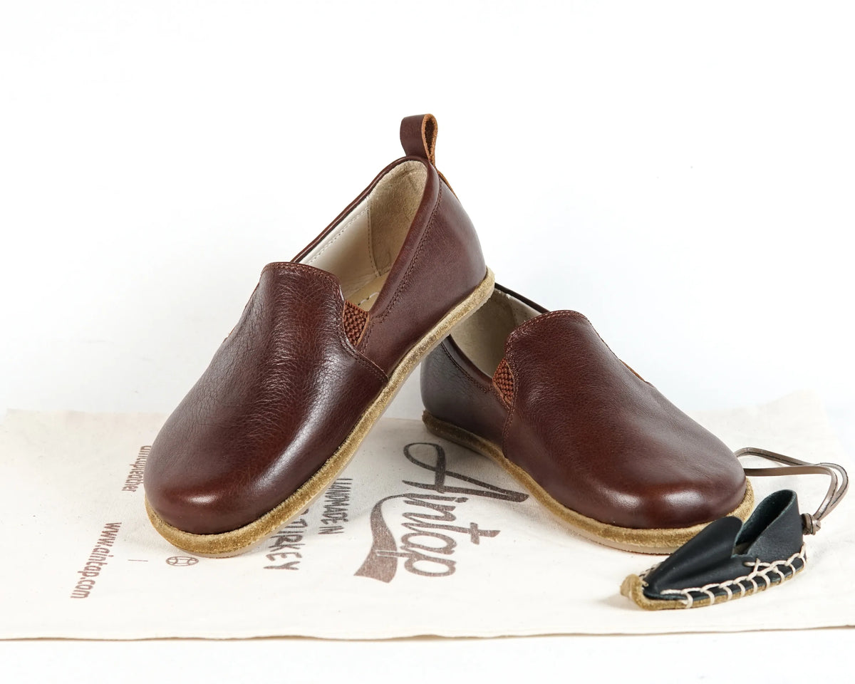 Smooth Barefoot Ballet Shoes – Classic Sole — Leather Sole – Dark Brown