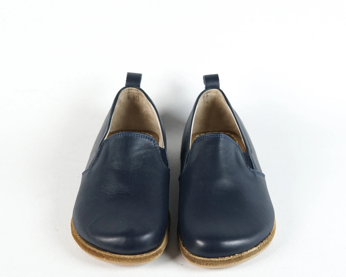 Smooth Barefoot Ballet Shoes – Classic Sole — Leather Sole – Navy Blue