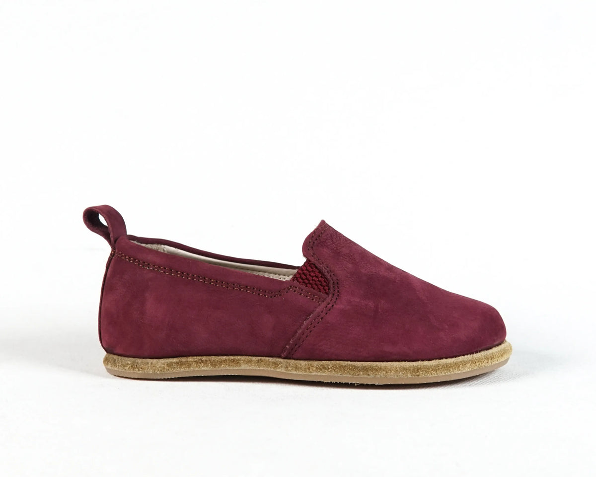Nubuck Barefoot Ballet Shoes – Classic Sole — Leather Sole – Burgundy