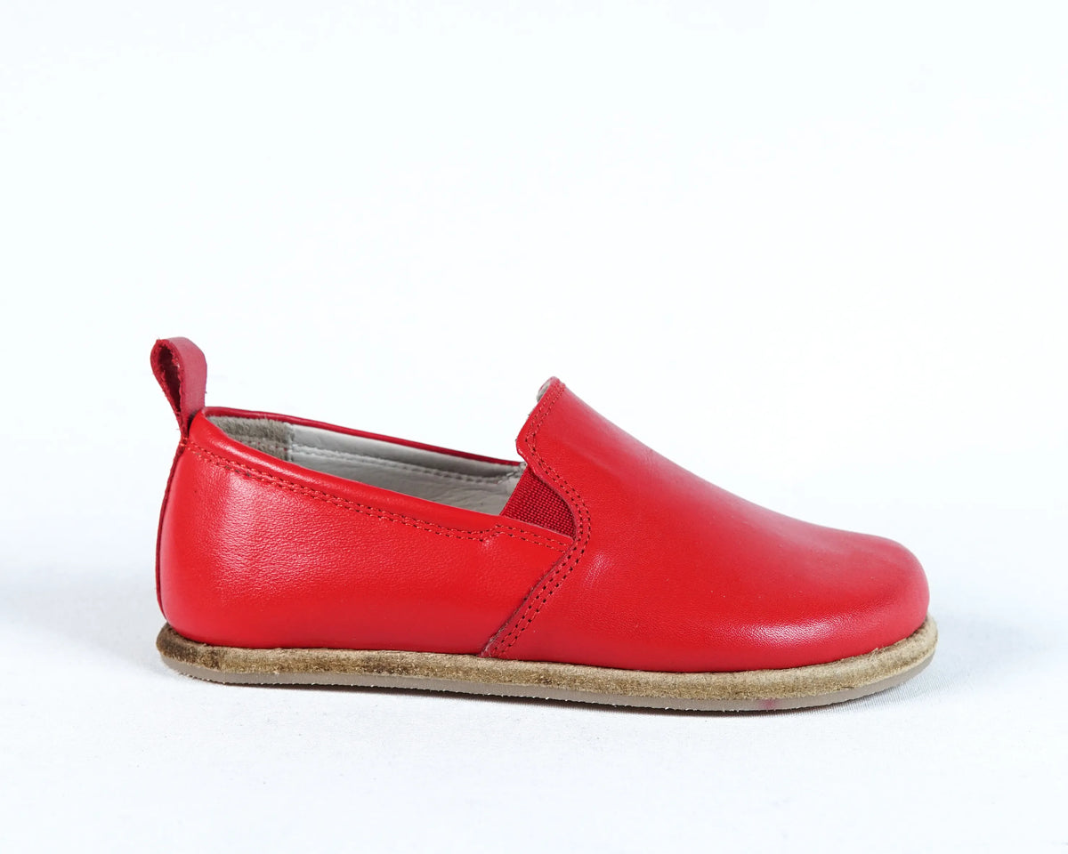 Smooth Barefoot Ballet Shoes – Classic Sole — Leather Sole – Red